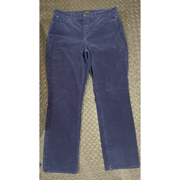 Talbot's Flawless Five Pocket Straight Curvy Navy Corduroy Pants, size 16 Long - Picture 1 of 8